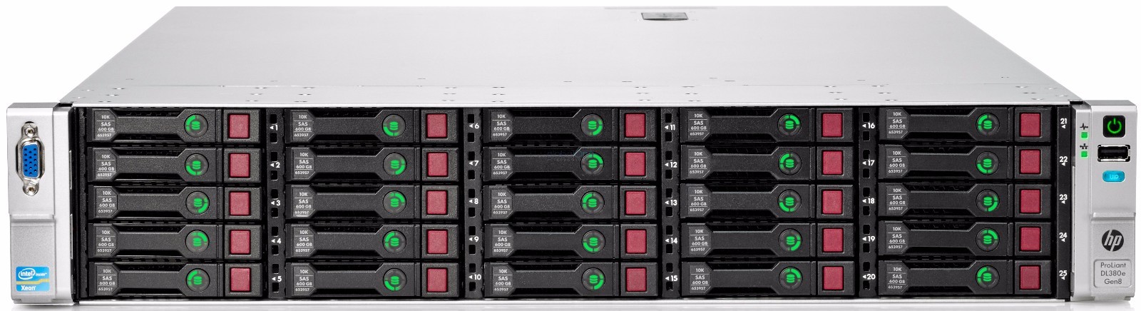 HP ProLiant DL380e GEN8 G8 25 x 2.5″ cadd 2 x E5-2430 6-Core 32GB Storage Server