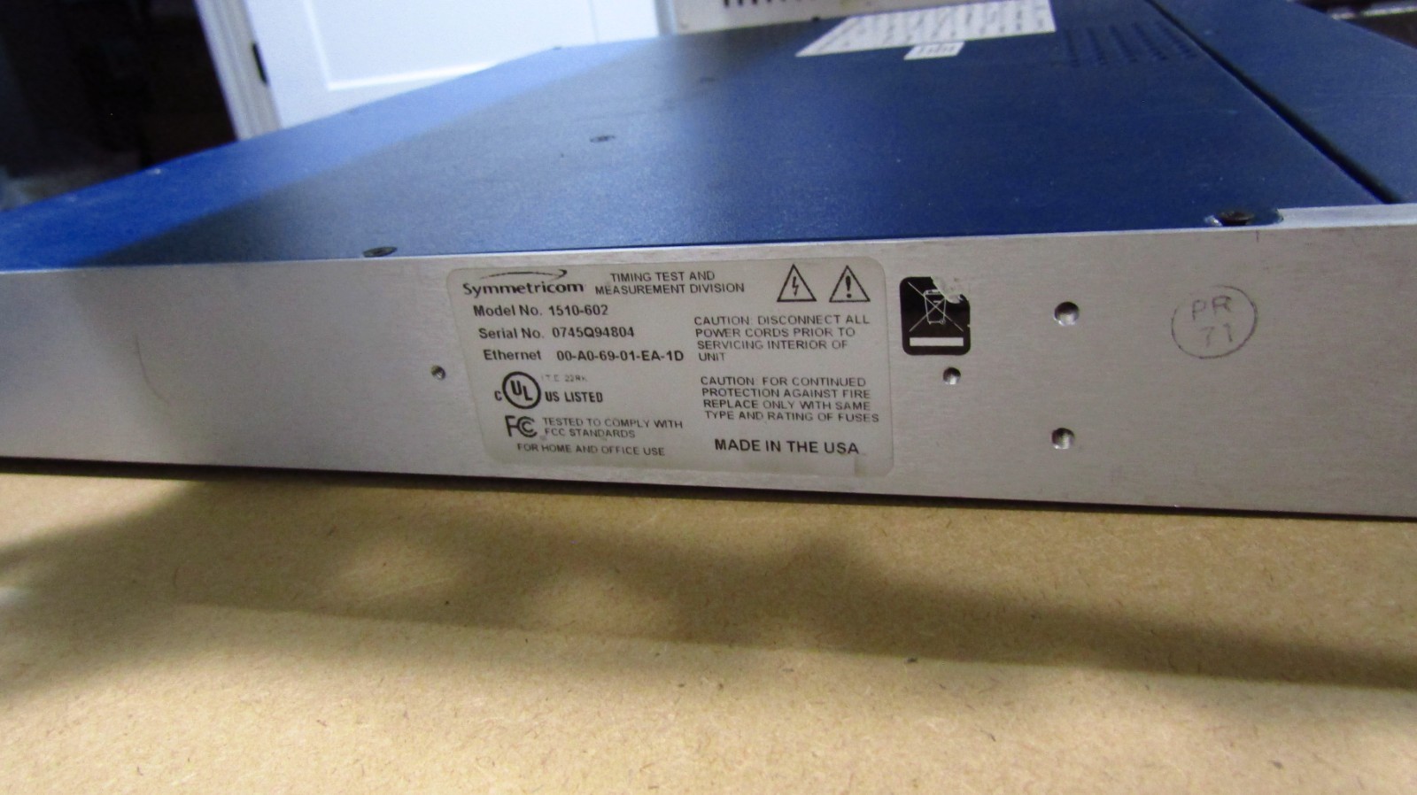 Symmetricom XLi time & frequency standard, X72 Rubidium, 87-8034-1 inside, #B1