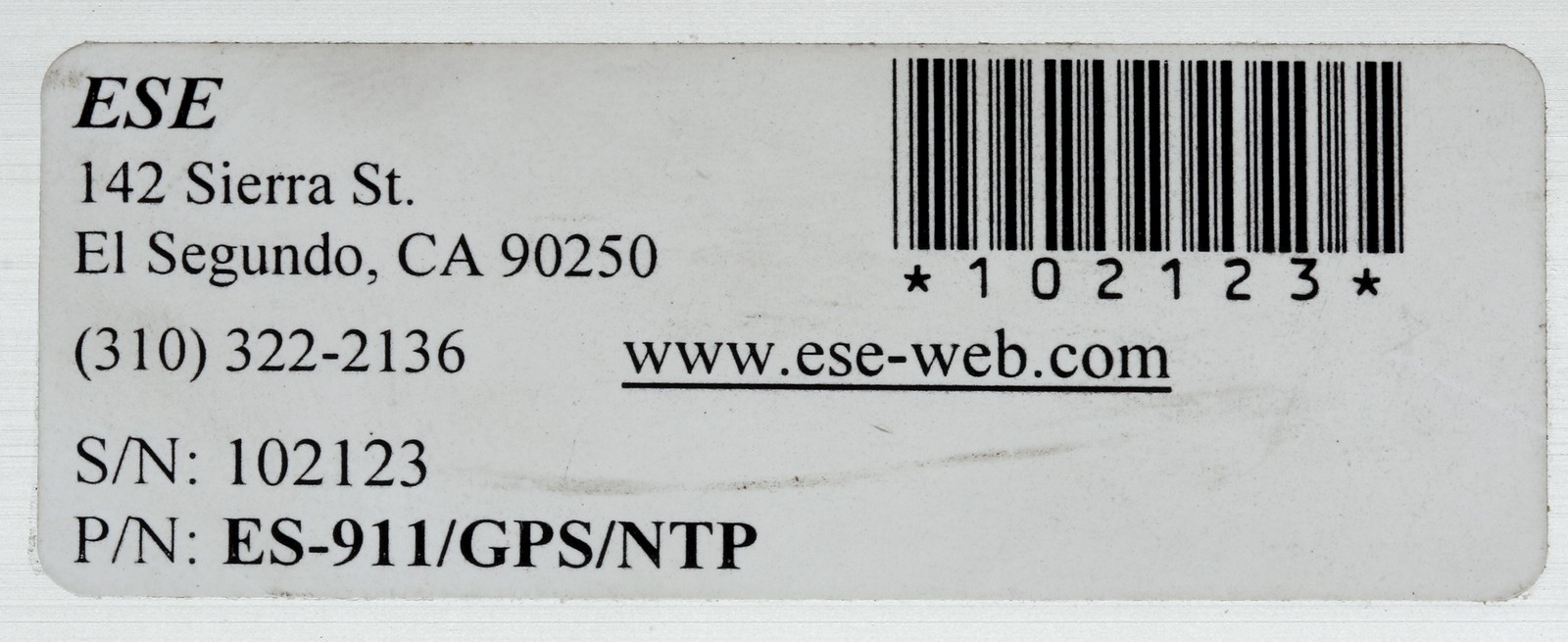 ESE ES-911 NTP GPS Network Time Server TC90 IRIG-B Serial Timecode LED Clock