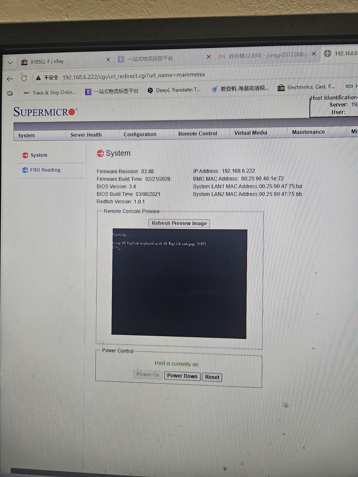 supermicro CSE-813M X10SLL-F E3-1270V3 3.5GHz 1*350W 4*3.5 SATA 4GB RAM SERVER