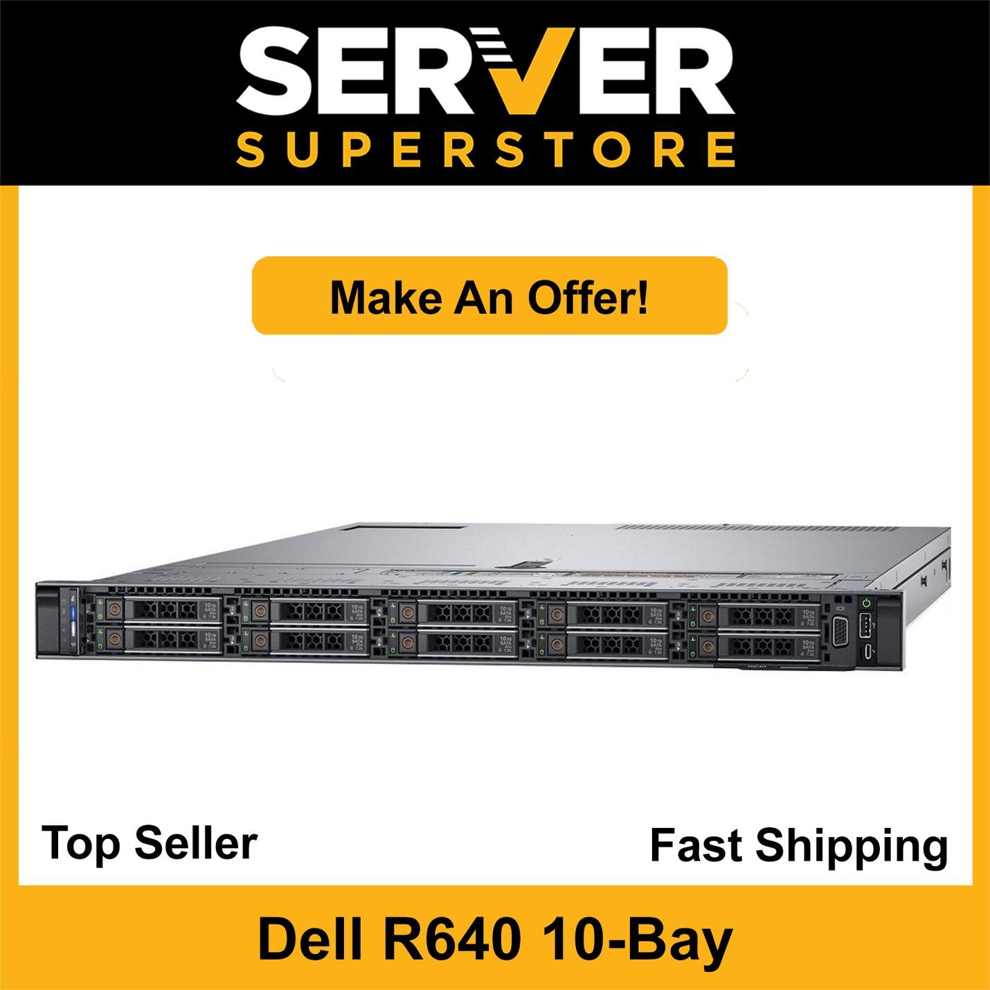 Dell PowerEdge R640 Server 2x Gold 6138 = 40 Cores H730P 64GB RAM 4x900GB SAS
