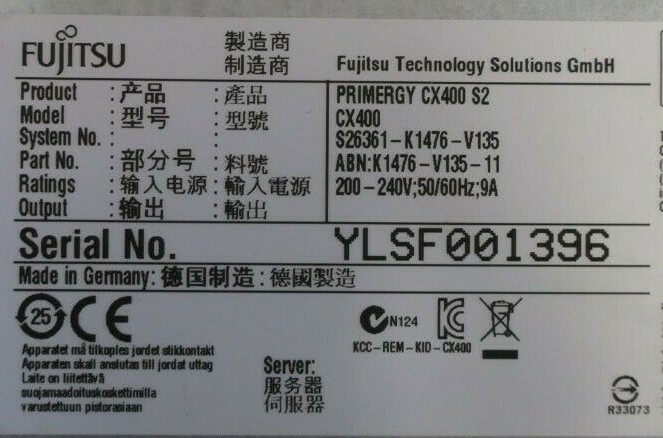 Fujitsu CX400 S2 4-Node 2U Server 8 x Intel XEON 10-Core E5-2670V2 512GB RAM