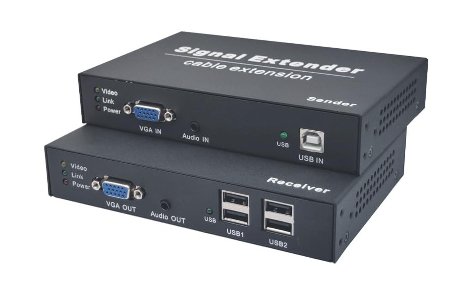 VGA KVM Extender Up to 164ft/50m Over Single Cat5e/6/7 Network KVM, 4 USB Ove…