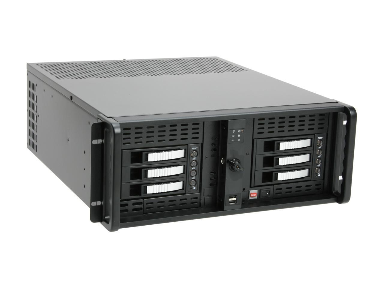 iStarUSA D-406-B6SA-SILVER-ND Steel 4U Rackmount Server Case 6xSATA Hot-Swap 20″