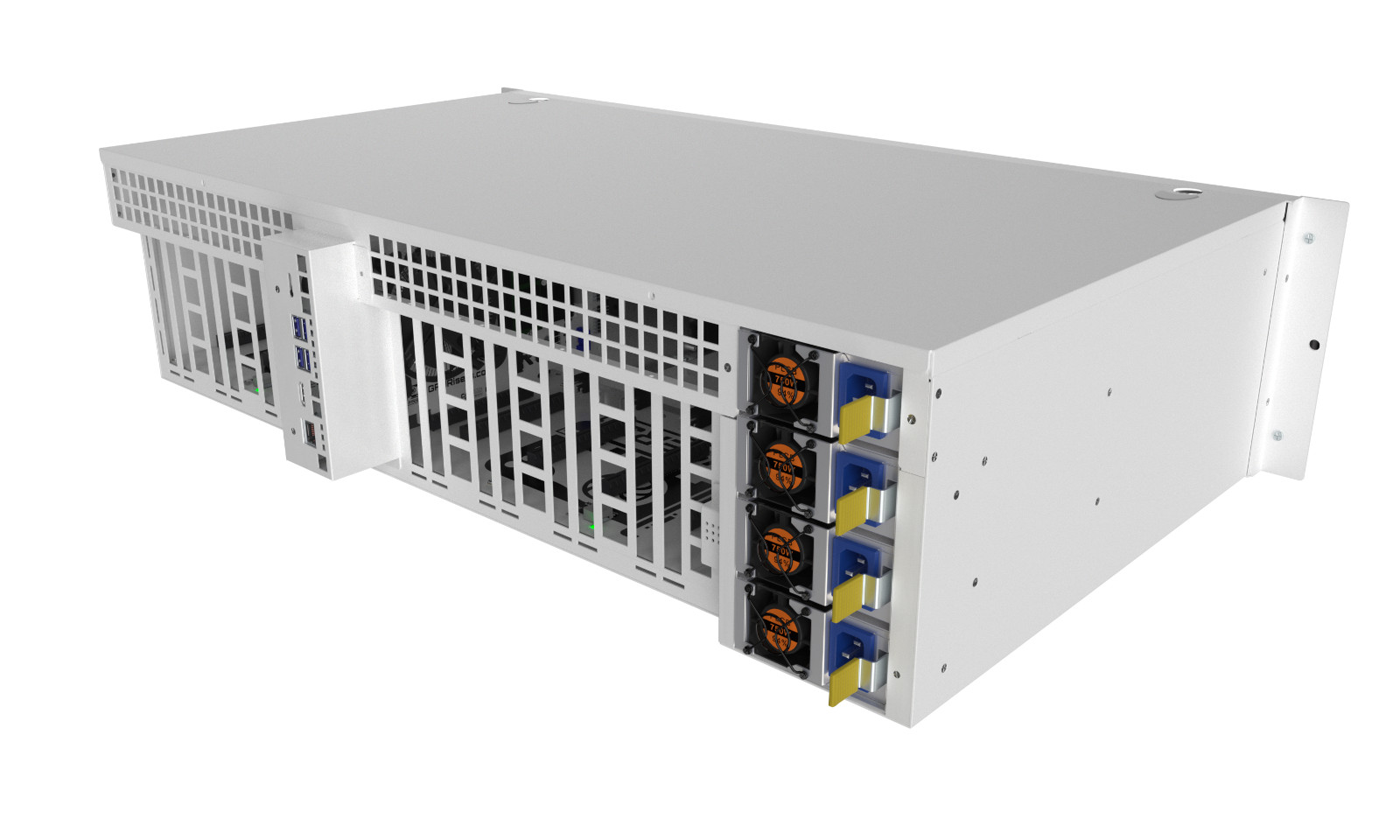 GPURisers R8 White Server Case 8 Bays with PSUs New – Similar to Octominer x8