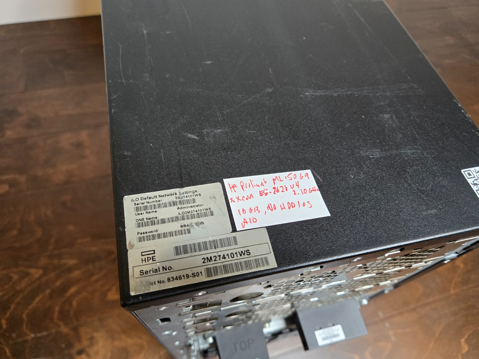 HP ProLiant ML350 G9 SERVER Intel Xeon 2x E5-2620 V4 @2.10GHz 16GB RAM NO HDD OS
