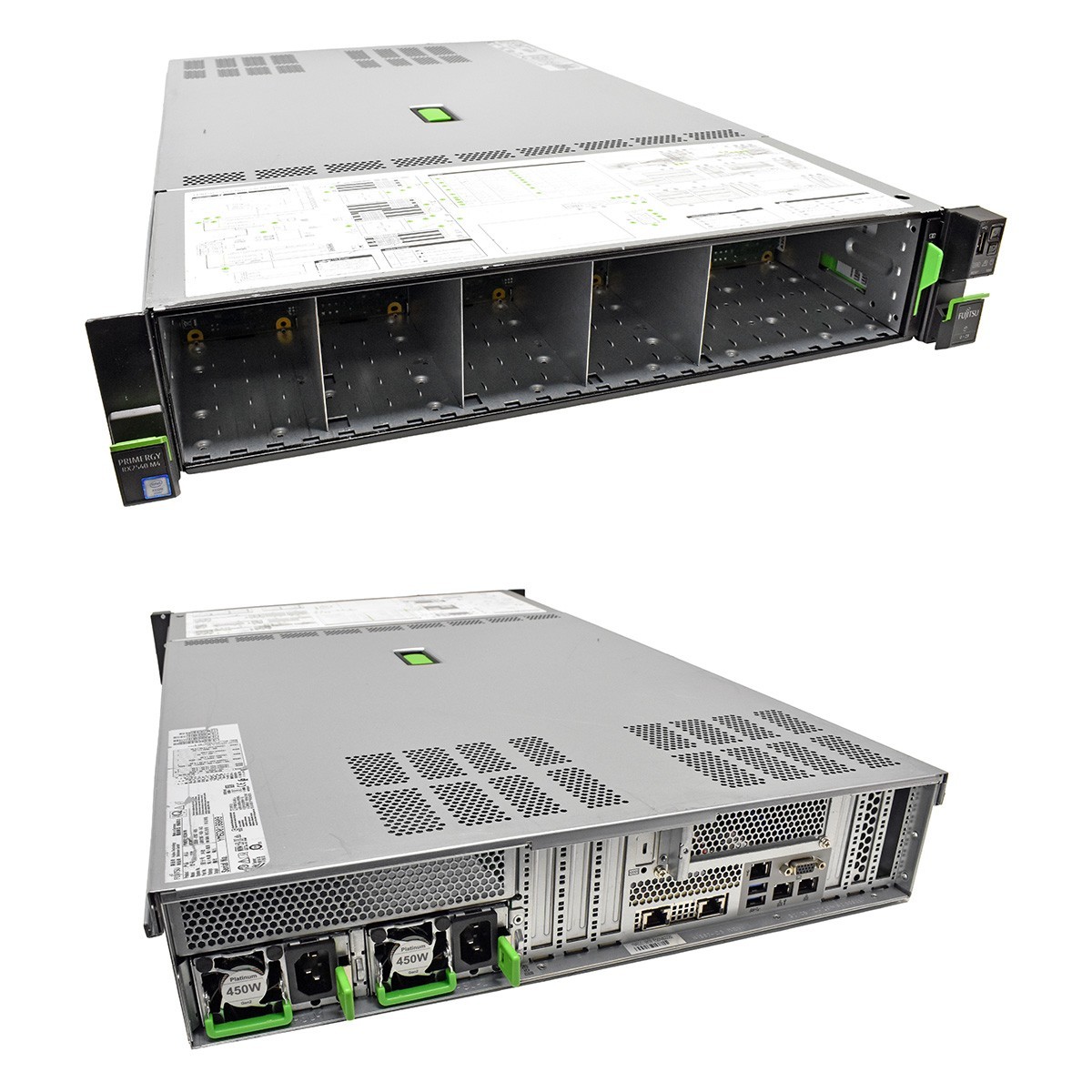 Fujitsu Primergy RX2540 M4 Server no CPU RAM no HDD 2x cooler 24x 2.5 SFF CP420i