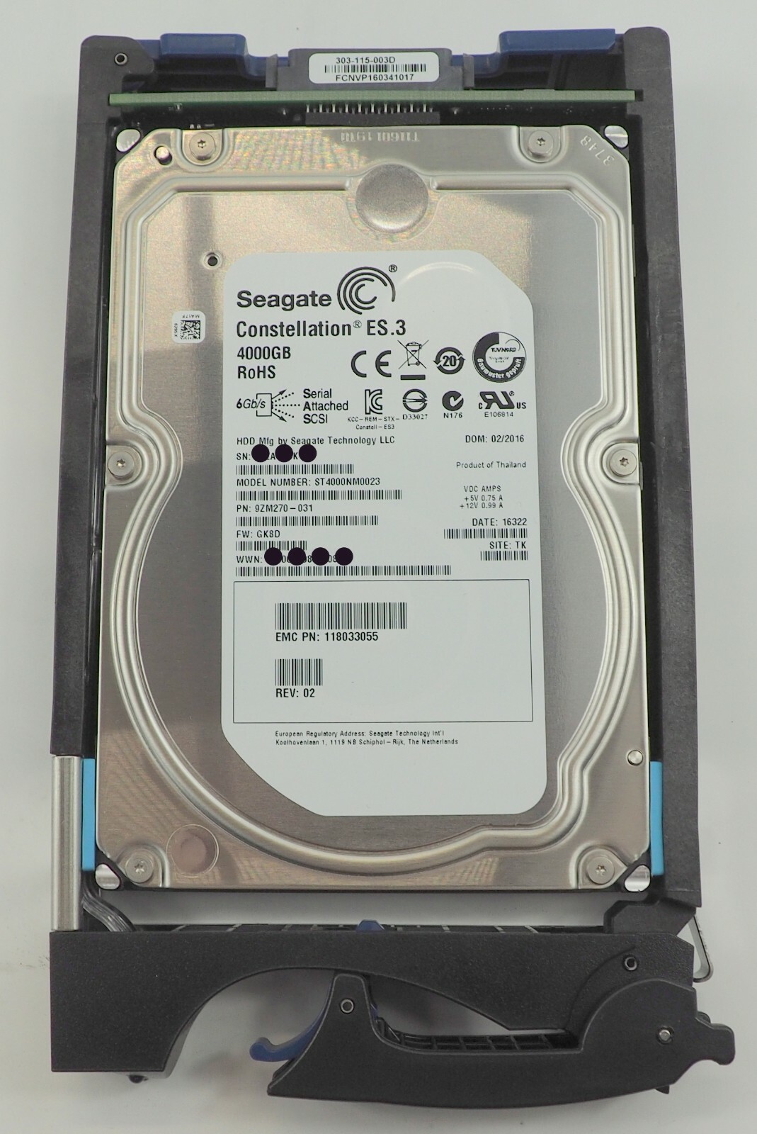 EMC DAE Disk Array SAS KTN-STL3 15x 4TB 7.2k HDD with 2x PSU