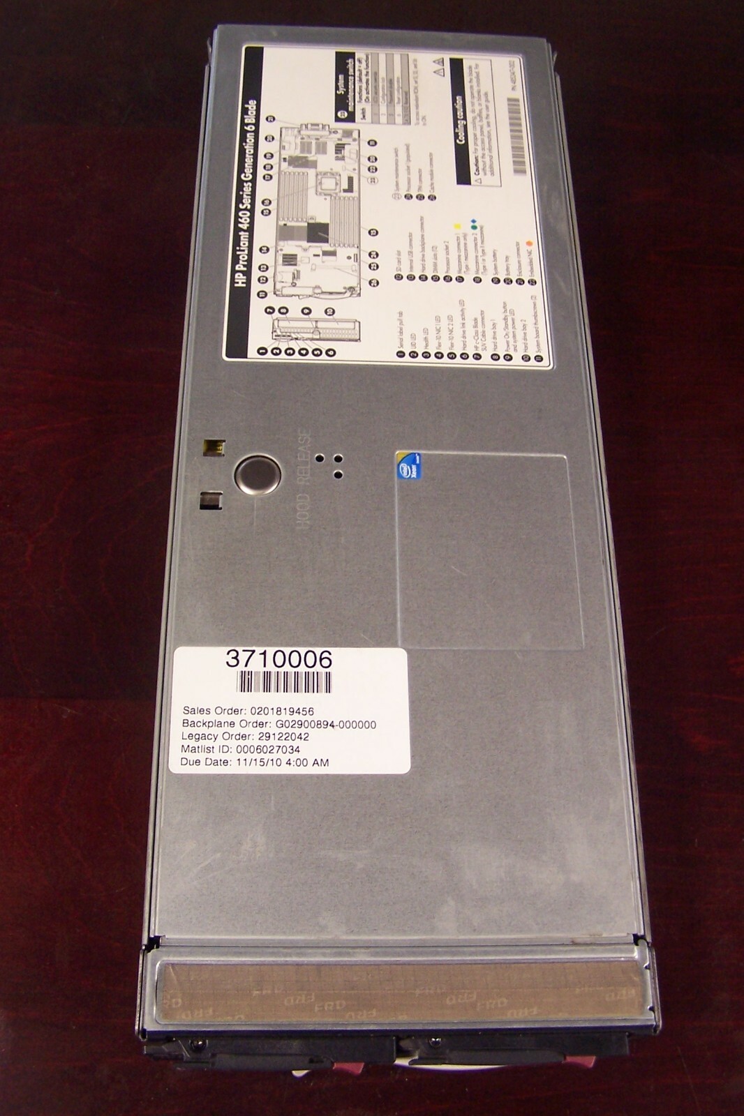 HP PROLIANT 460 SERIES GENERATION 6 BLADE 146 GB SERVER BL460C 507119-003