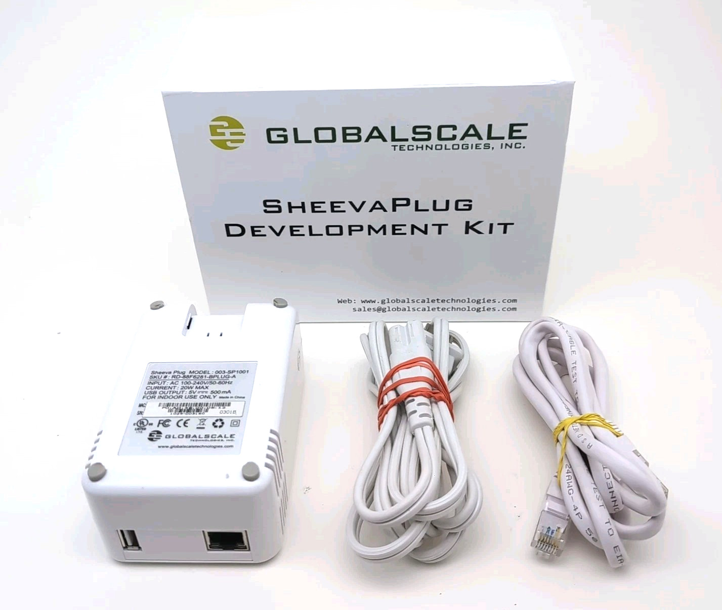 SheevaPlug Development Kit Plug & Cables 003-SP1001 Globalscale