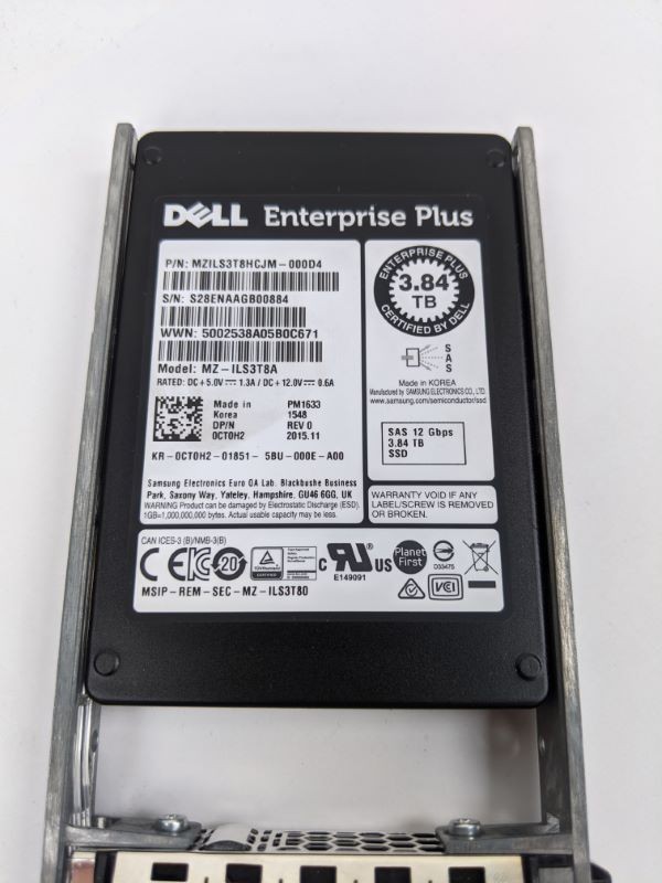 Compellent 0CT0H2 3.84TB SAS SSD 12Gbps 2.5″ Solid Sate Drive