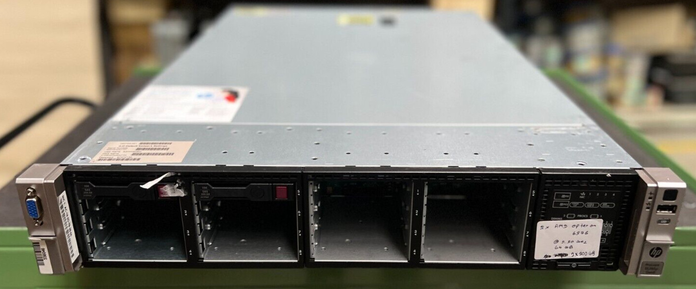 HP ProLiant DL385p Gen8 Server 2xAMD Opteron 6376 @2.3GHz 64GB 2x300GB HDD 2xPSU