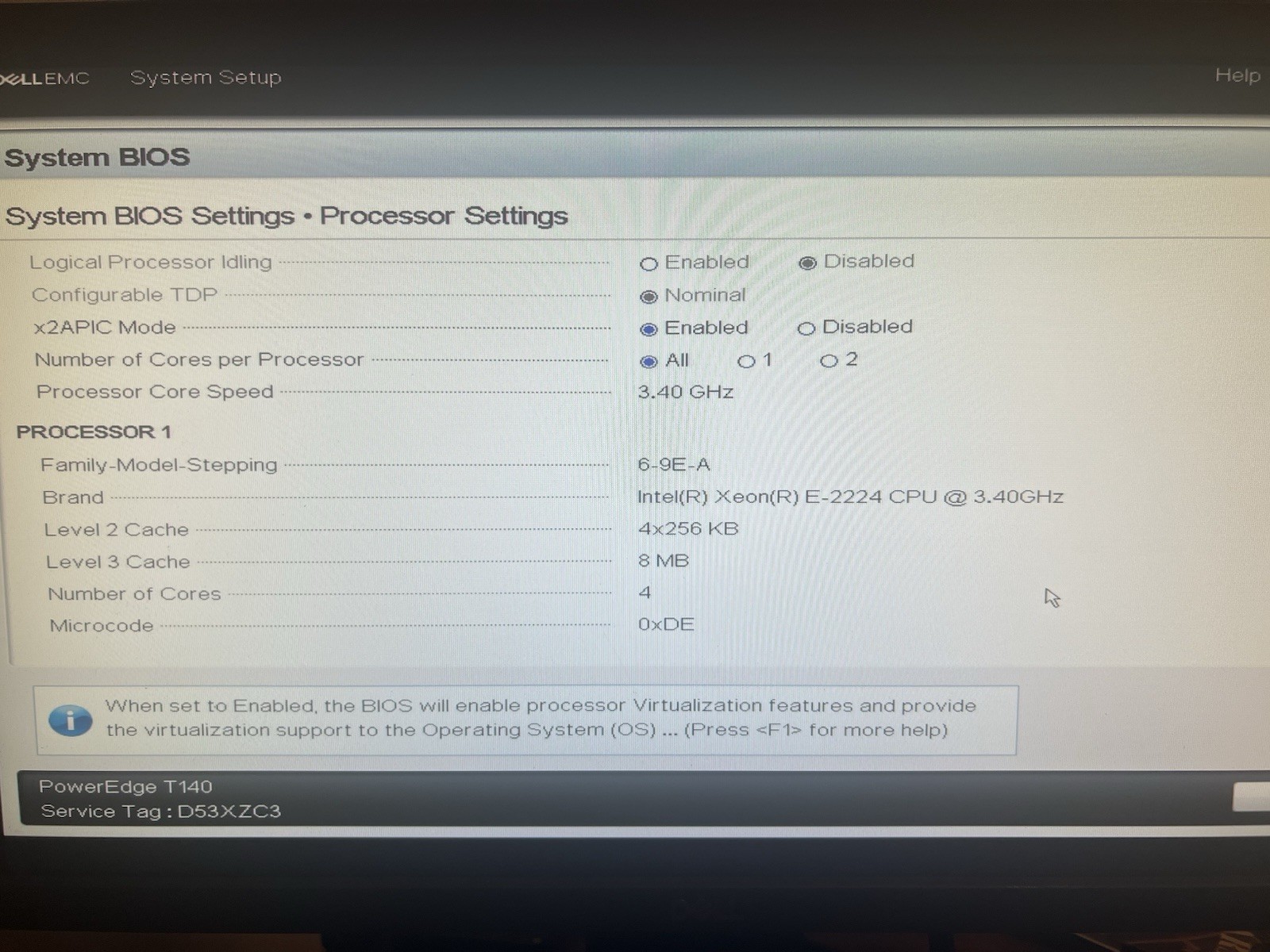 Dell PowerEdge T140 Mini Tower Server Xeon E-2224 3.40GHz 3.49 TB 32GB RAM No Os
