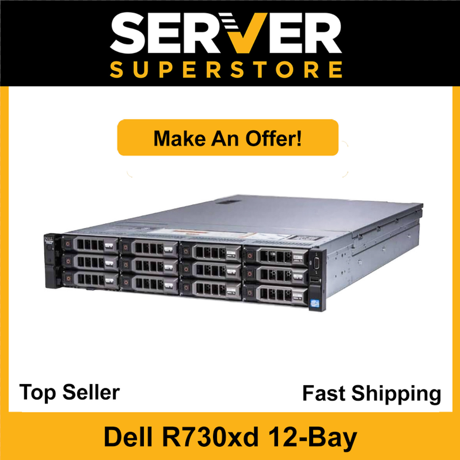 Dell PowerEdge R730XD Server 2x E5-2640 V3 =36 Cores H730 128GB RAM 4x 1TB SAS