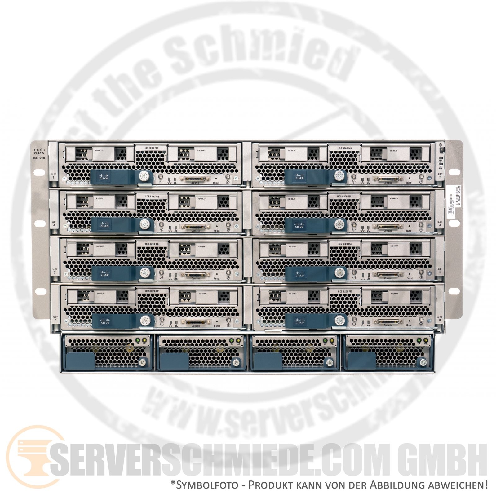 Cisco UCS 5108 Blade Server Chassis B200 M3 M4 M5 B420 inc 4x PSU 2x UCS-2204X