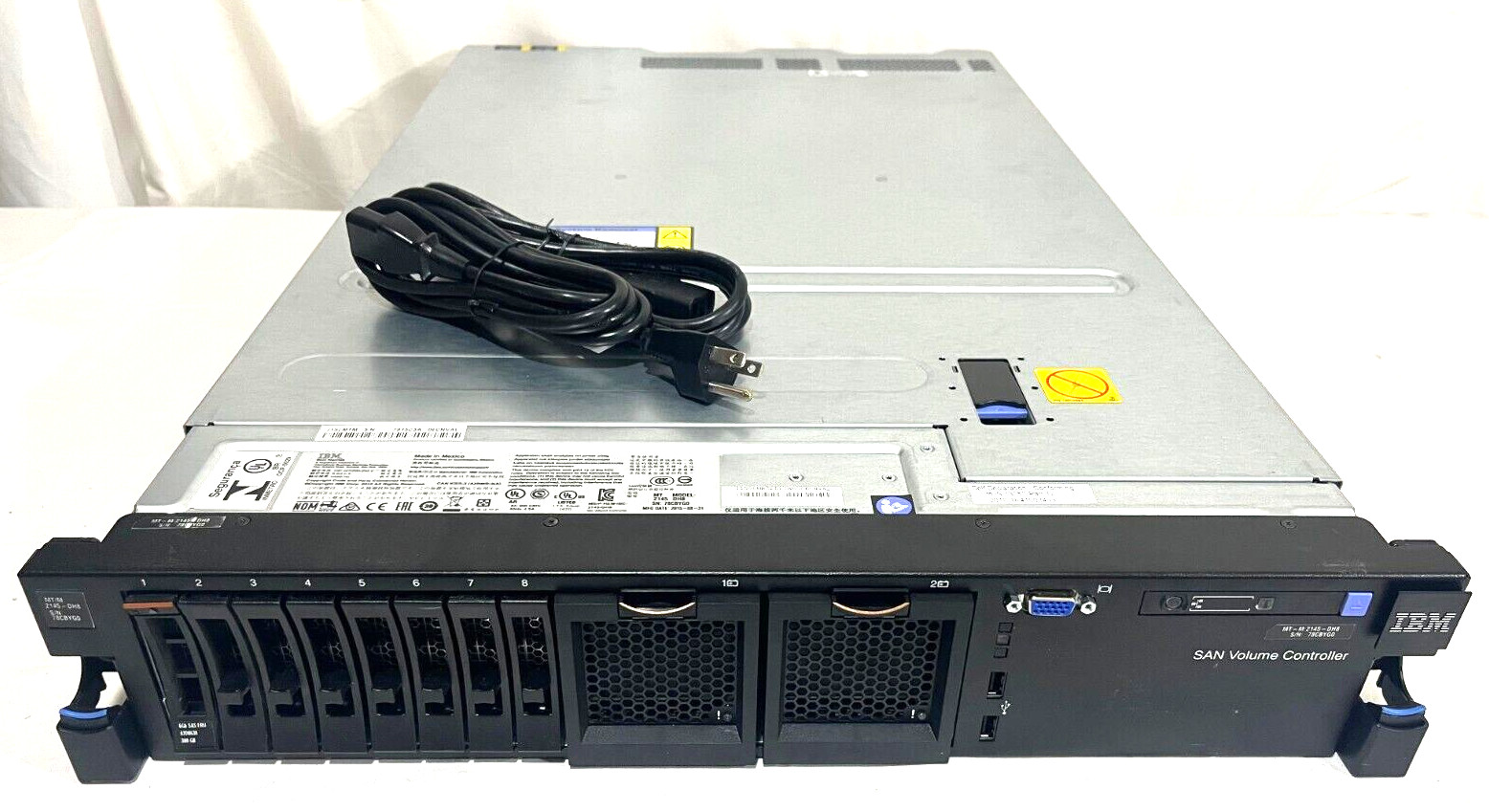 IBM SAN Controller 2U Intel 16-Core 3.4GHz CPU 64GB RAM 8x 16Gb FC 2x 750W PSUs