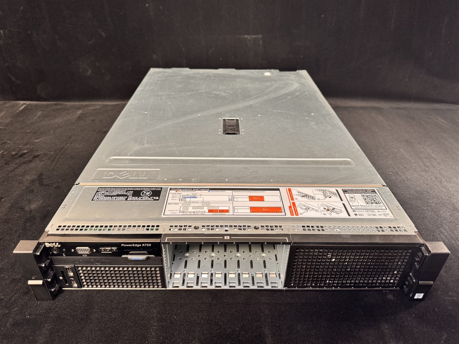 DELL POWEREDGE R730 8SFF 2x 10 CORE E5-2640V4 2.4GHz 2x PSU H730 NO RAM HDD