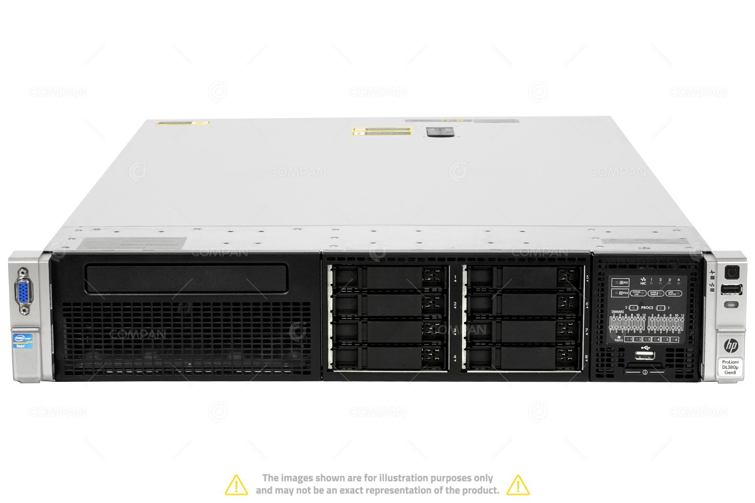 HPE Proliant DL380P G8 8SFF 2x Xeon E5-2620 V2 32GB RAM Rails