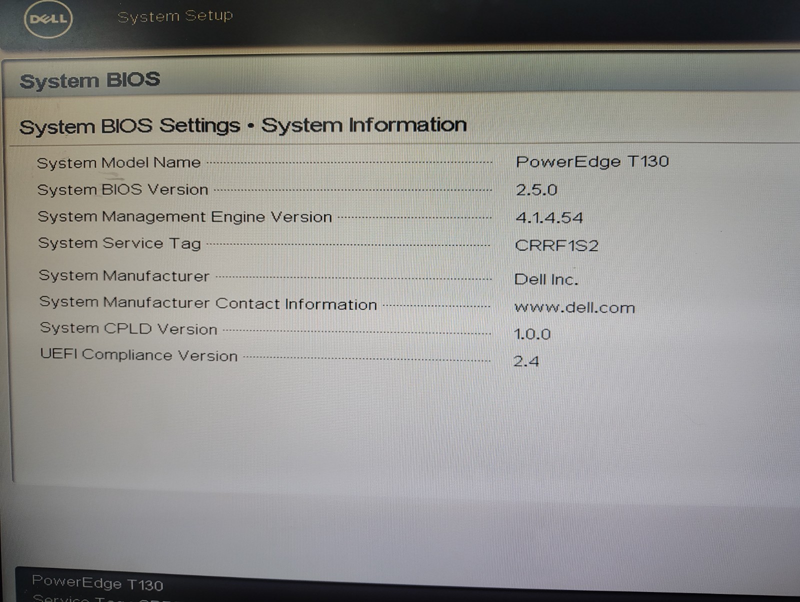 Dell PowerEdge T130 Tower Server 16GB ECC DDR4 2400MHz No HDD No OS Boots BIOS