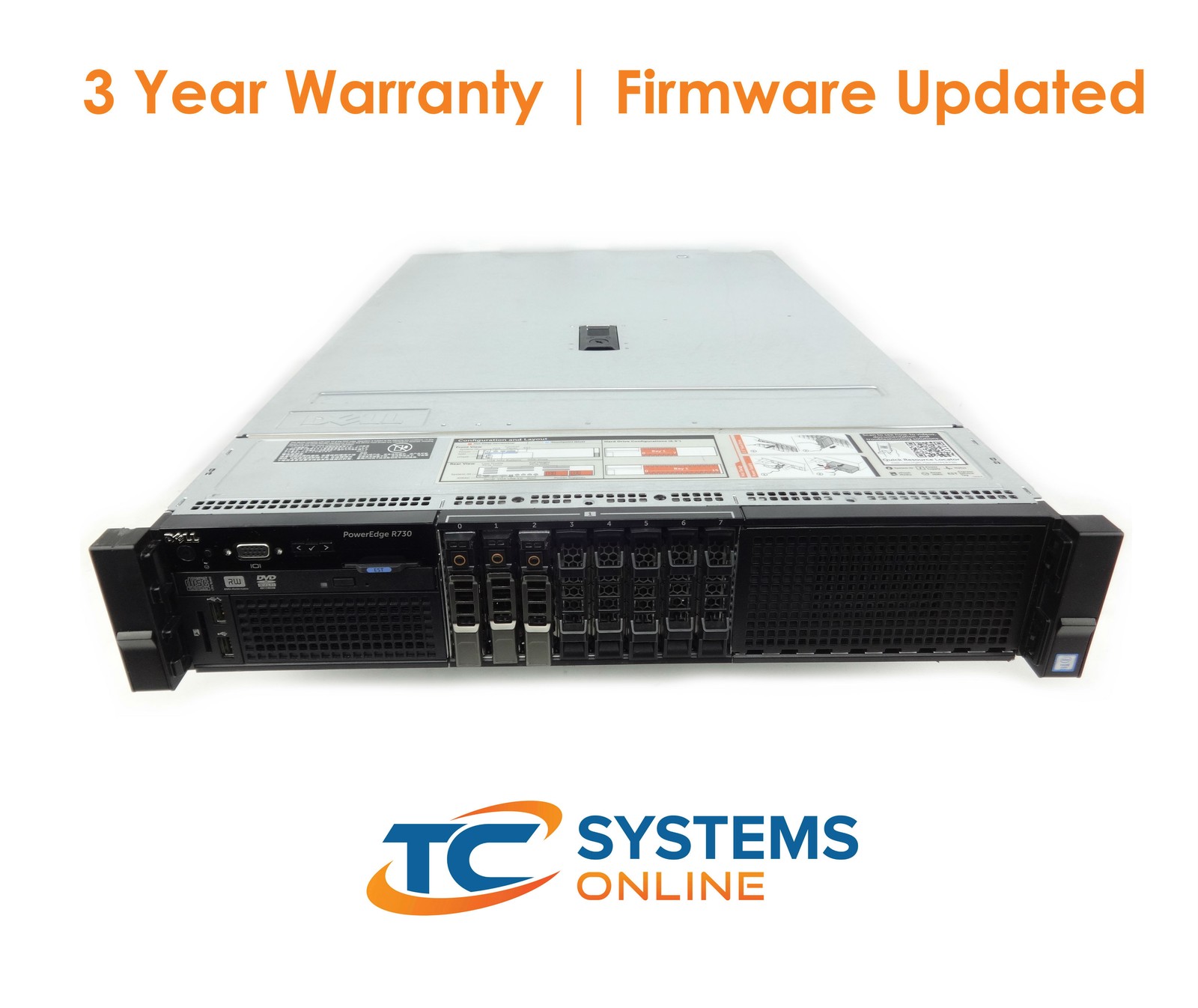 Poweredge R730 8SFF 2x E5-2620v4 2.1GHZ =16C/32T 128GB 3x 300GB 12G H730