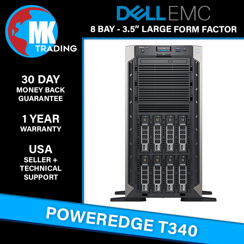 Dell PowerEdge T340 8B LFF CTO Server V1 – Choose Xeon CPU RAM Drive – Wholesale