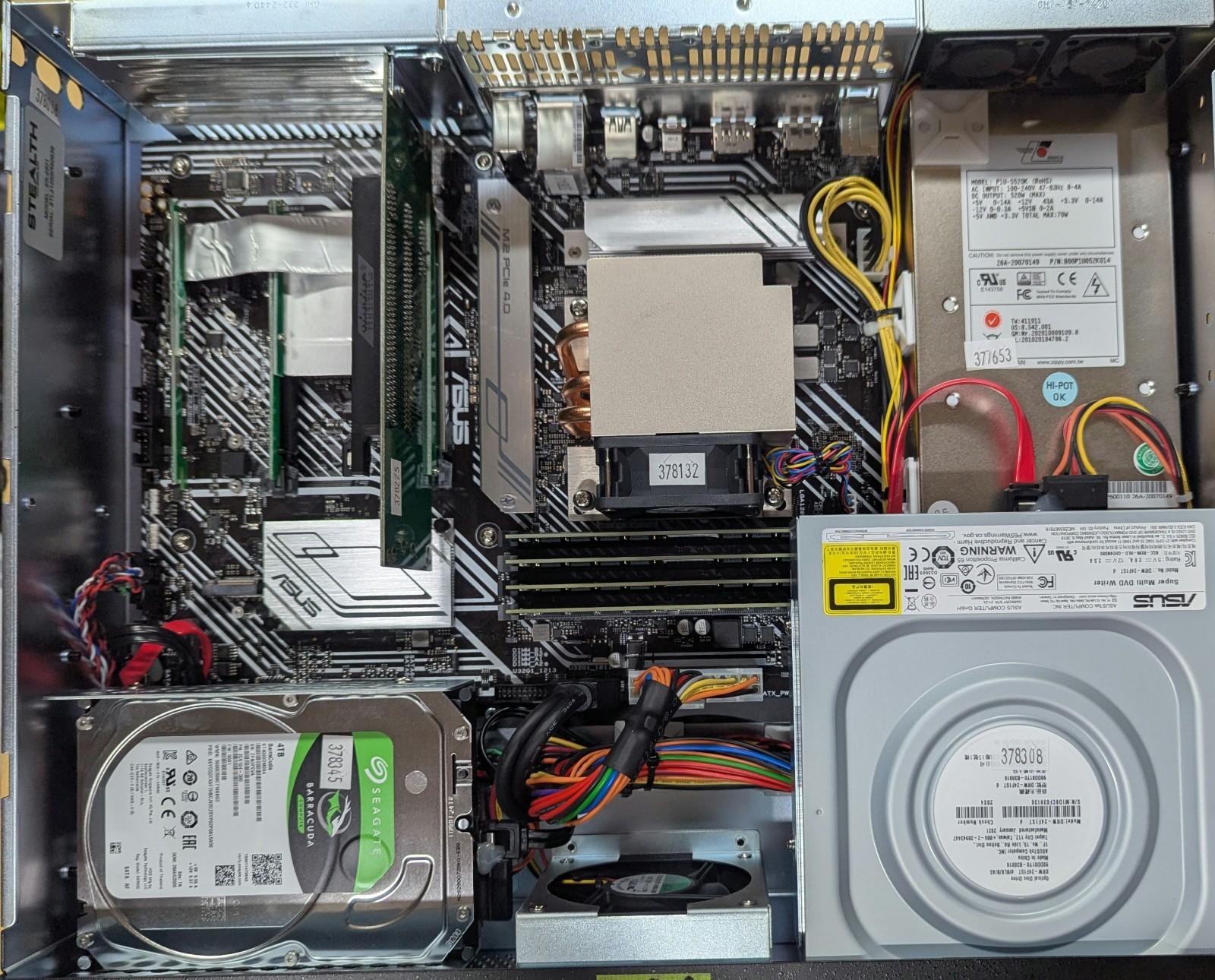 Stealth SR-2501 2U Rackmount Server Intel I7-10700 64GB Ram 4TB HDD Win10PRO