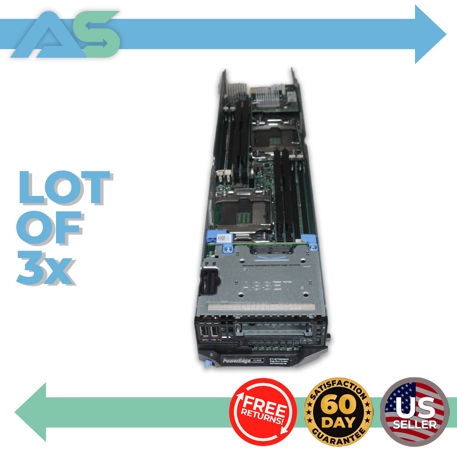Lot of 3 Dell PowerEdge FC430 Server Motherboard Barebone Board | No CPU or RAM