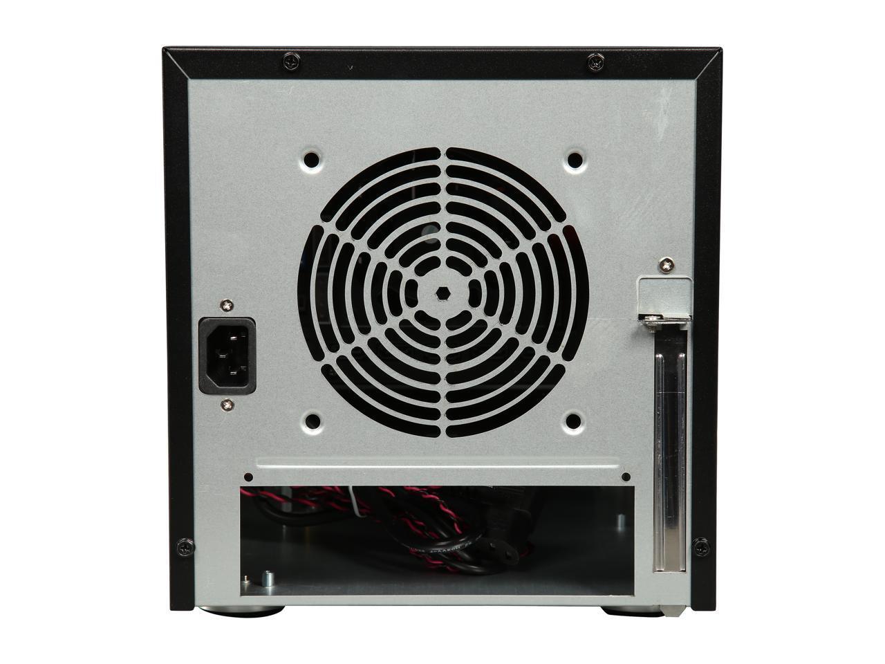 S-35-B5BL Black Aluminum / Steel Tower Compact Stylish 5 x 3.5″ Hotswap mini-ITX