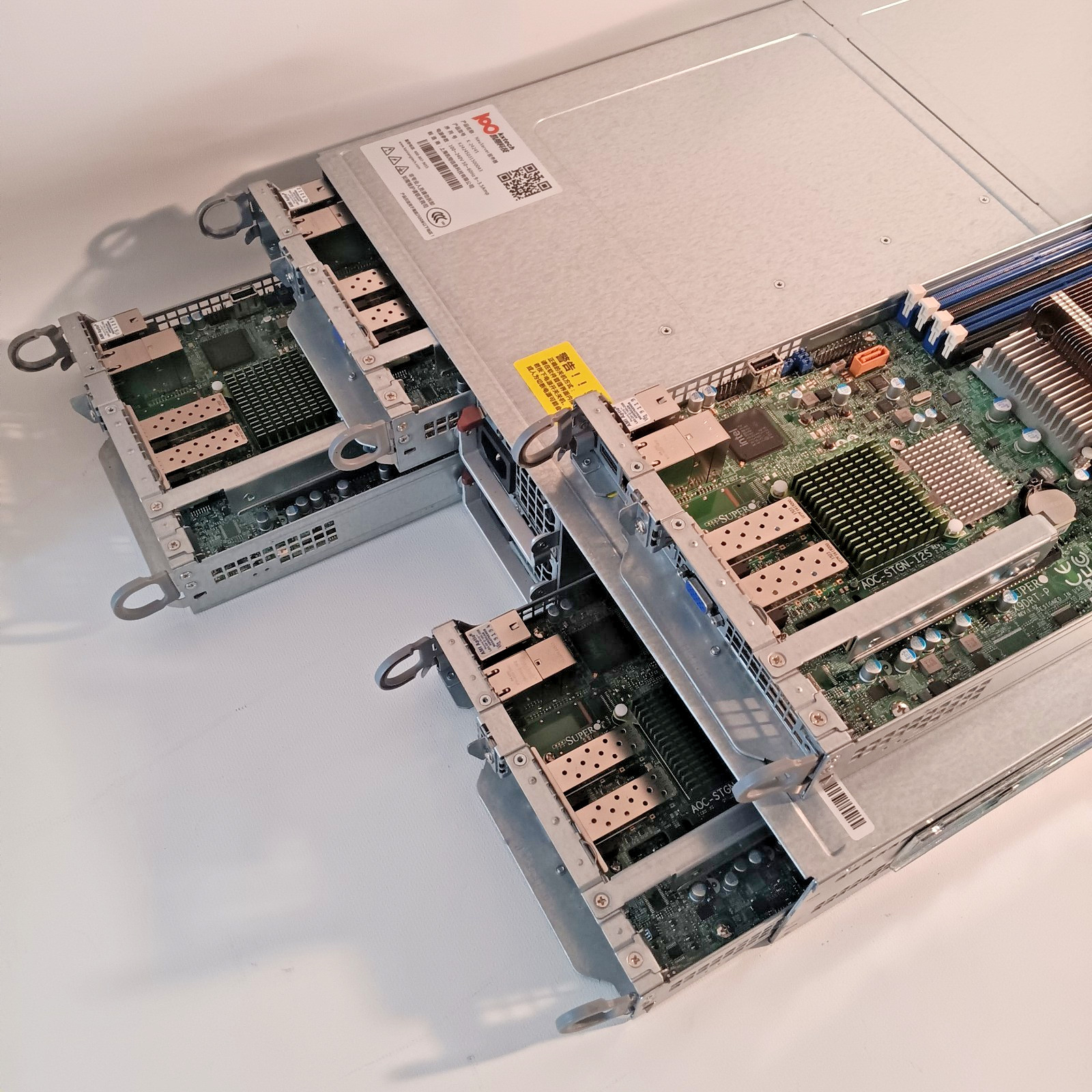 Supermicro 4-node X9DRT-P 2U 8x E5-2650v2 24 HDD Trays 8x 10GbE Rails