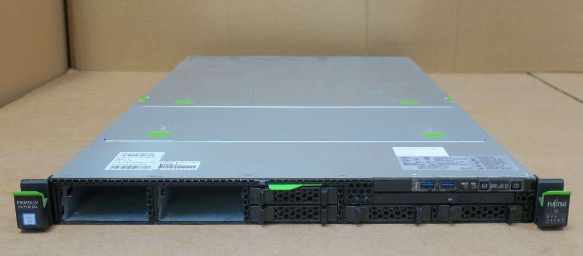 Fujitsu Primergy RX2530 M4 Eight-Core Silver 4110 32GB RAM 4x 2.5″ Bay 1U Server