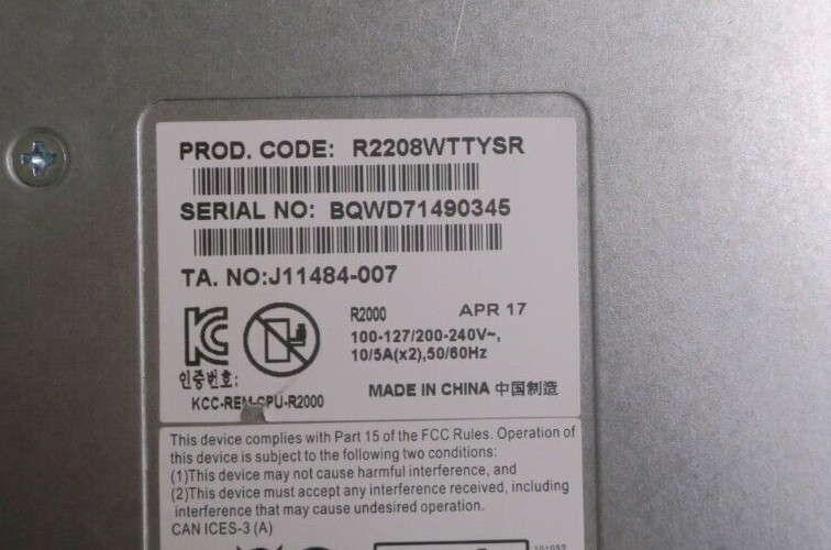 Intel R2208WTTYSR Terra 7220 G2 Server 2x 14C E5-2690v4 16GB RAM 16x 2.5″ Bay
