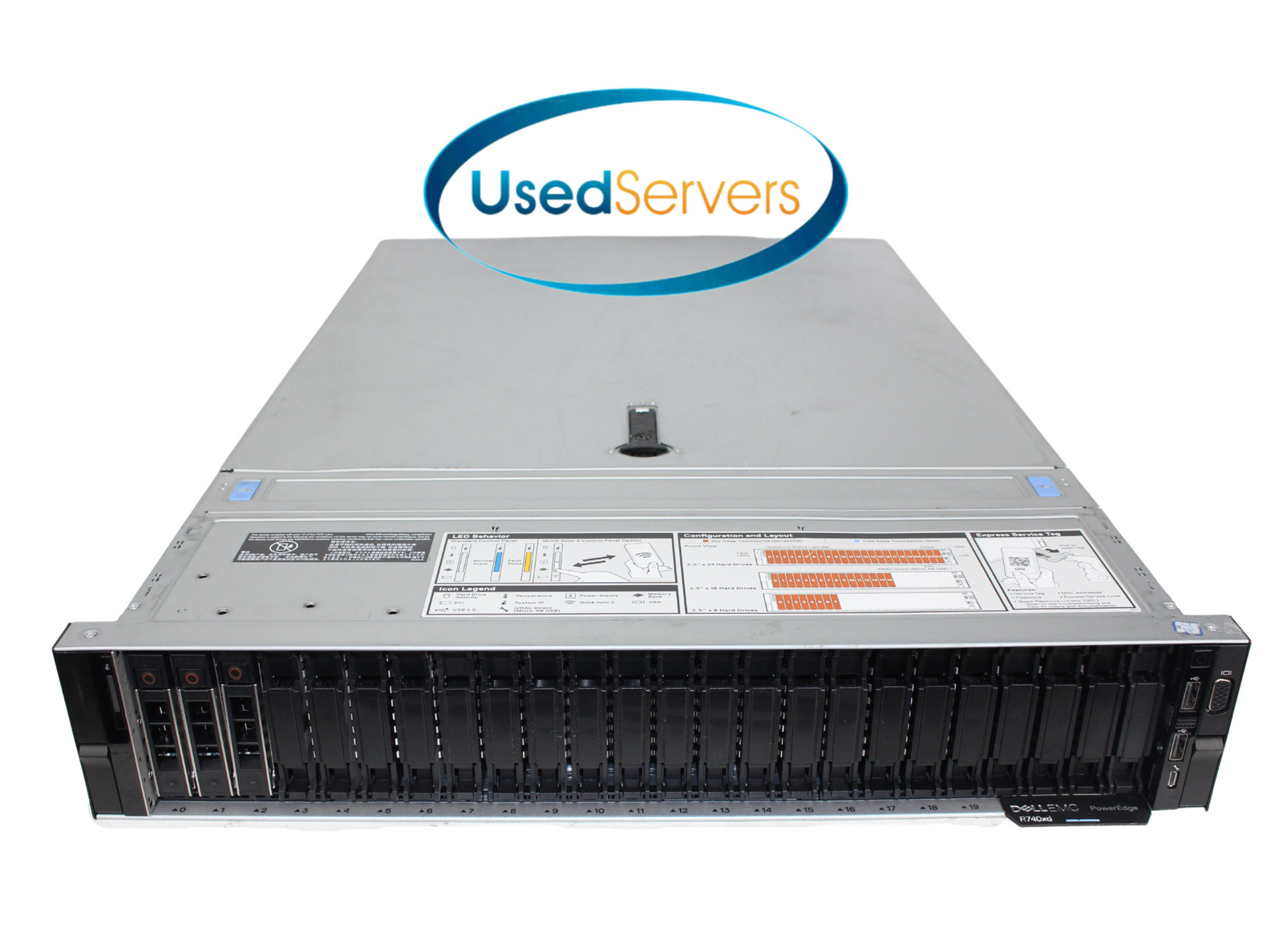Poweredge R740XD 28SFF 2x Gold 5118 2.3GHZ=24Cores NO RAM 3x HD TRAY H730P