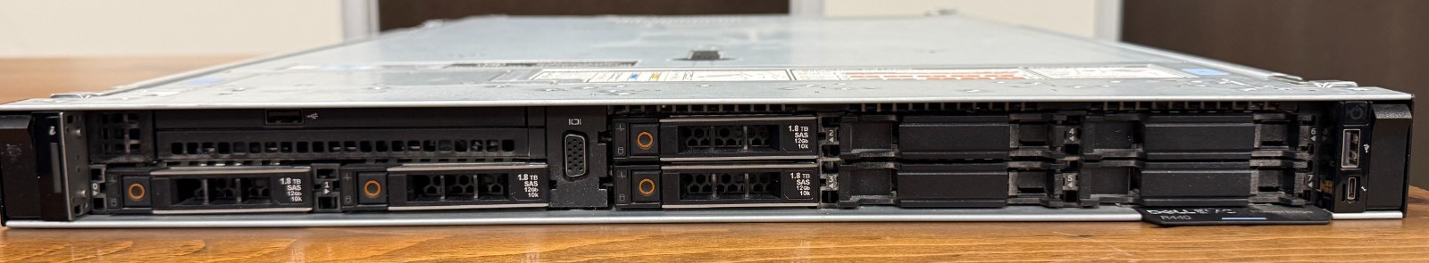 Dell PowerEdge R440 Server Xeon Silver 4210 128GB 4×1.8TB SAS RAID10 Rails