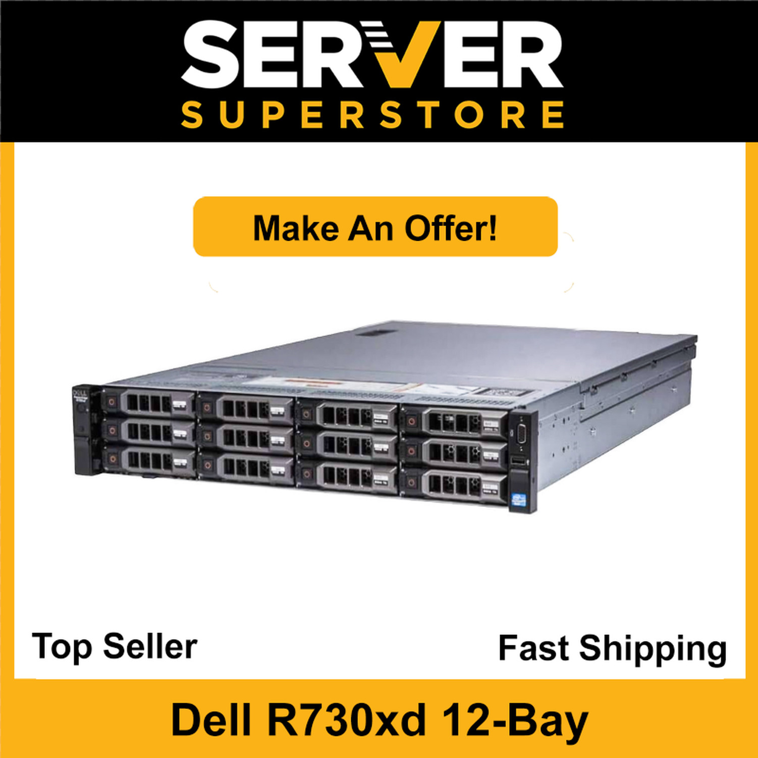 Dell PowerEdge R730XD Server 2x E5-2695 V4 = 36 Cores H730p 64GB RAM 2x 4TB SAS