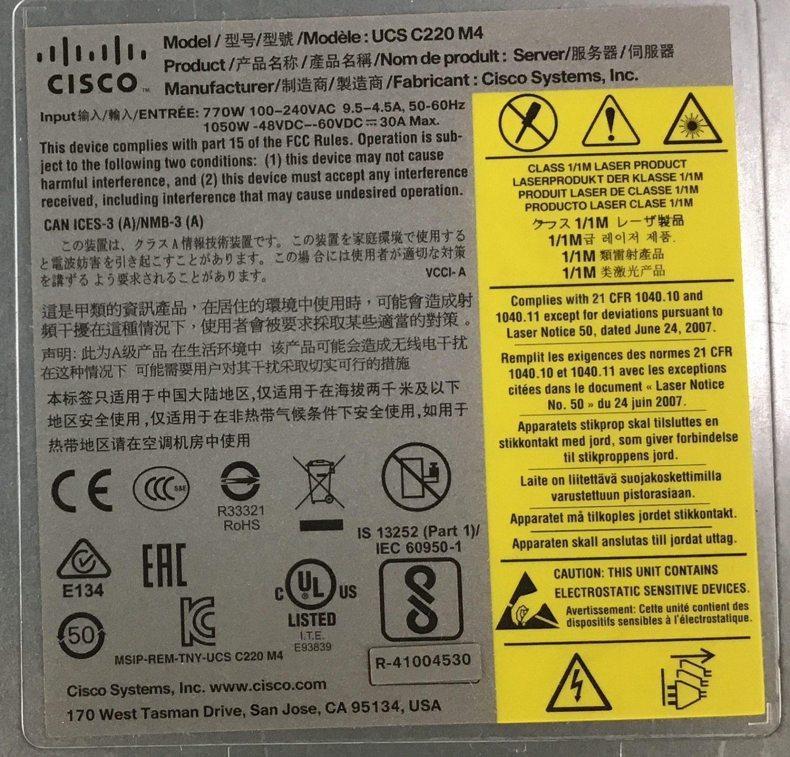 Cisco UCSC-C220-M4S 2x Intel Xeon E5-2690 V3 2.6GHz 2x X540-T2 No Ram No Drives