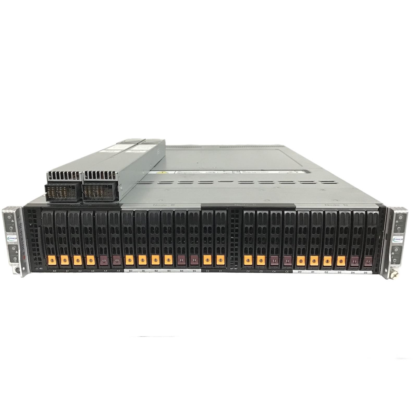 Supermicro 2U 4 Node Server 24 Bay 16x U.2 NVME X11DPT-B 8x 16C Total 256GB DDR4