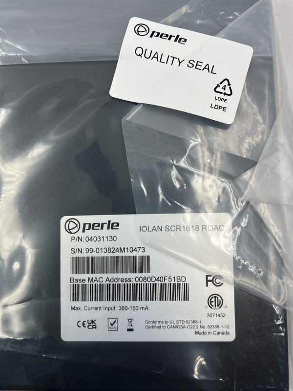 PERLE 4031130 IOLAN SCR1618 RDAC SECURE CONSOLE SERVER