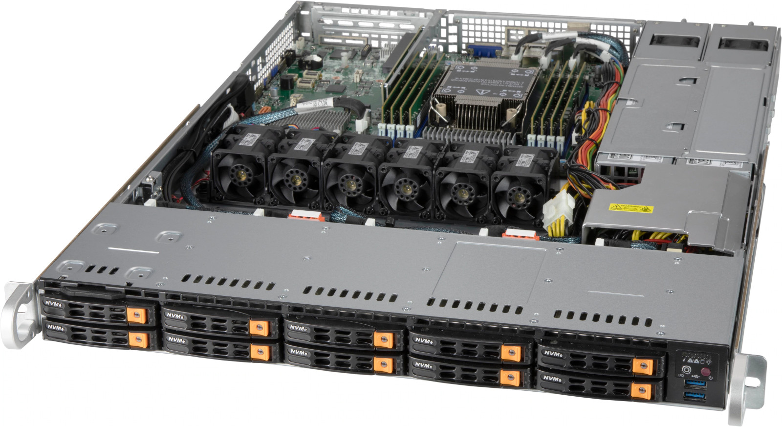 Supermicro CSE-116AC10-R860CB-N10 1U Chassis – Redundant 860W, 10 Nvme HDD trays
