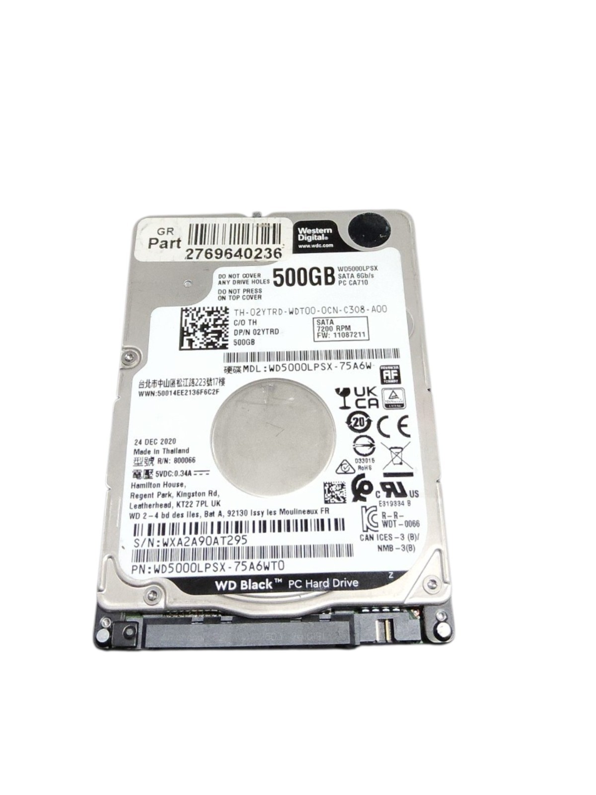 WESTERNDIG WD5000LPSX 500 GB – SATA 6Gb/s 3.5″ HDD