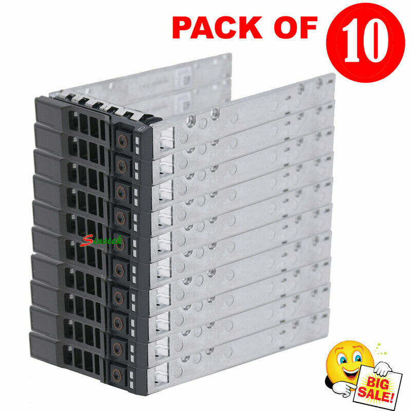 10* 2.5″ Inch SAS SATA HDD Hard Drive Tray Caddy For Dell PowerEdge R710 R610 US
