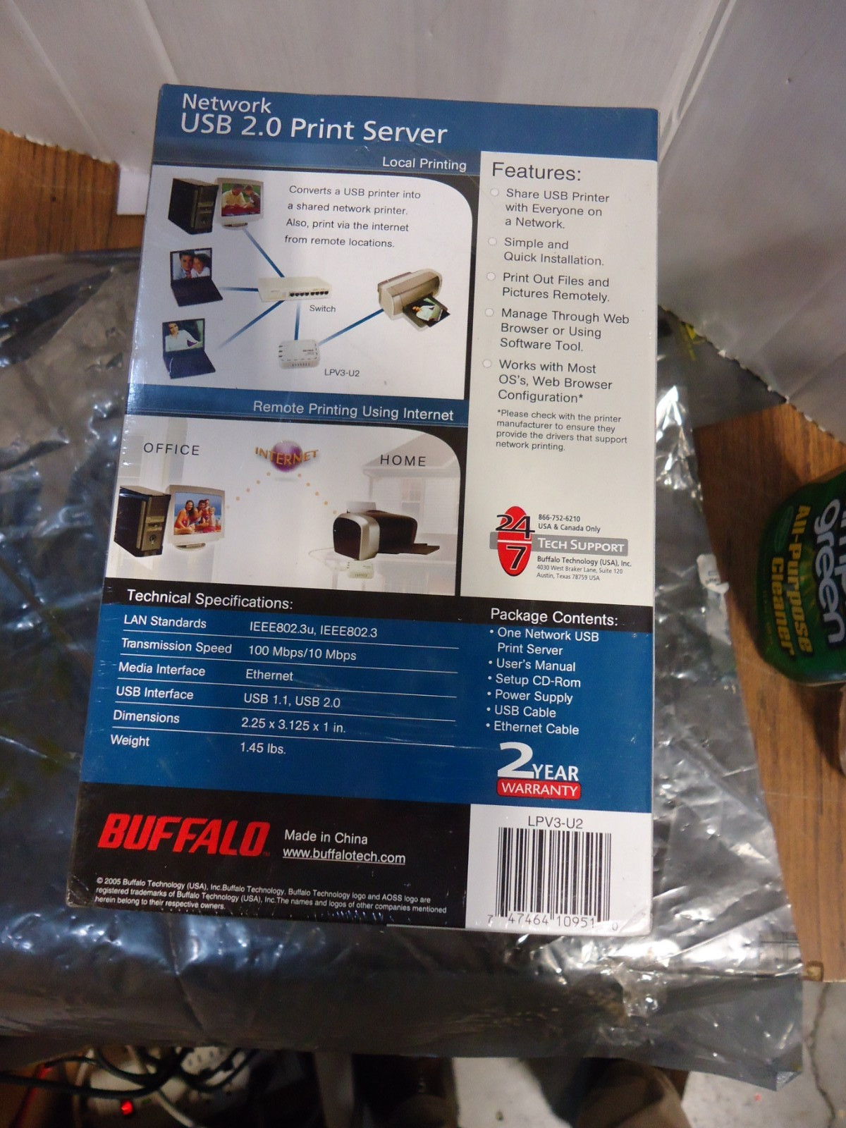 Lot of 4 Buffalo LPV3-U2 Network USB 2.0 Print Servers