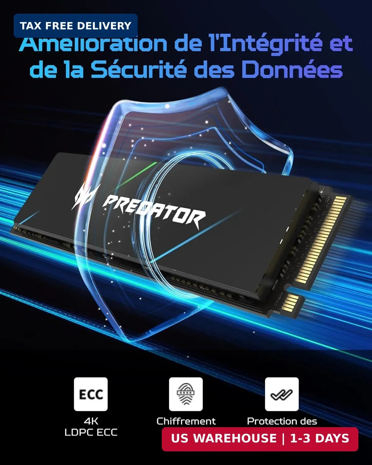 Predator 2TB GM7000 M.2 SSD PCIe Gen4x4 NVMe DRAM Cache PS5 Pro Compatible NEW