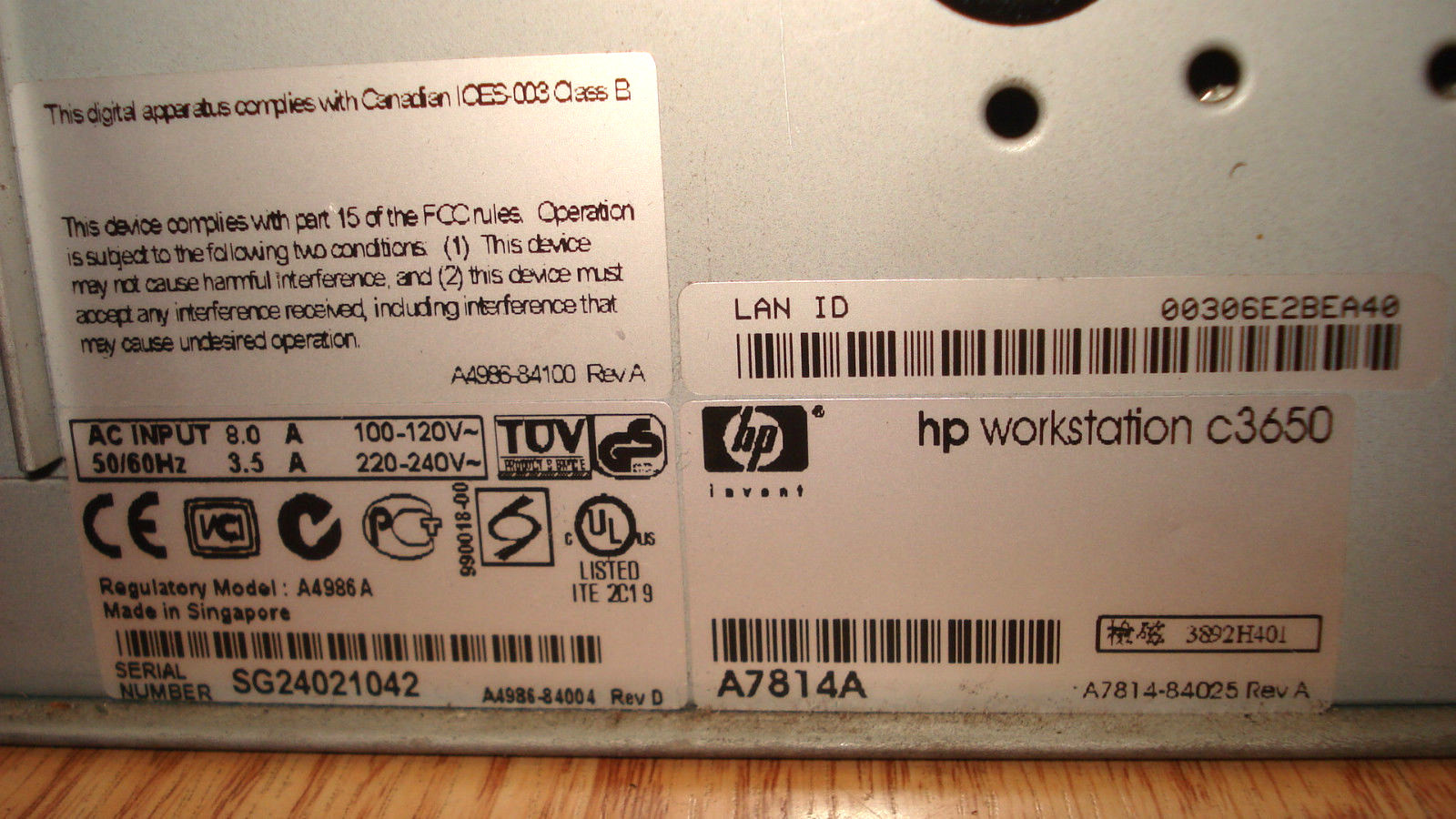 HP A7814A VISUALIZE C3650 WORKSTATION