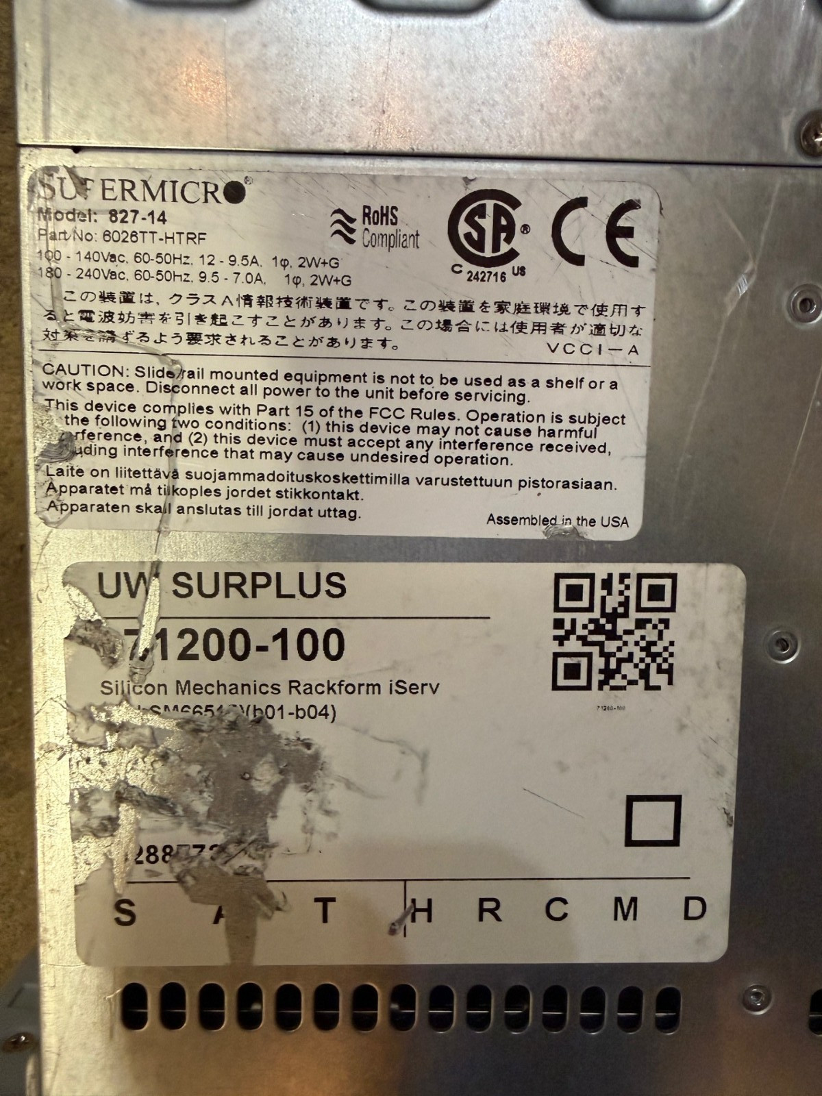 AS IS READ DESCRIP. Supermicro SuperServer 6026TT-HIBQRF 12-Bay 4x X8DTT-HIBQF