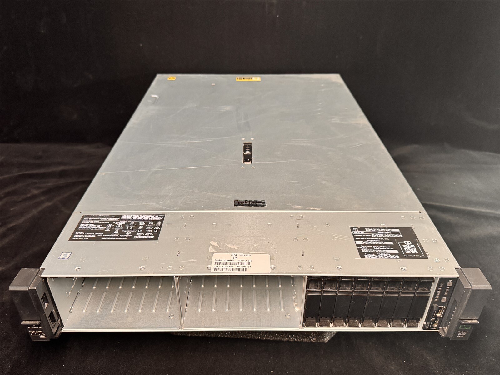 HPE ProLiant DL380 Gen10 G10 24SFF 2x 6C GOLD 6128 3.4GHz 128GB RAM P408i NO HDD