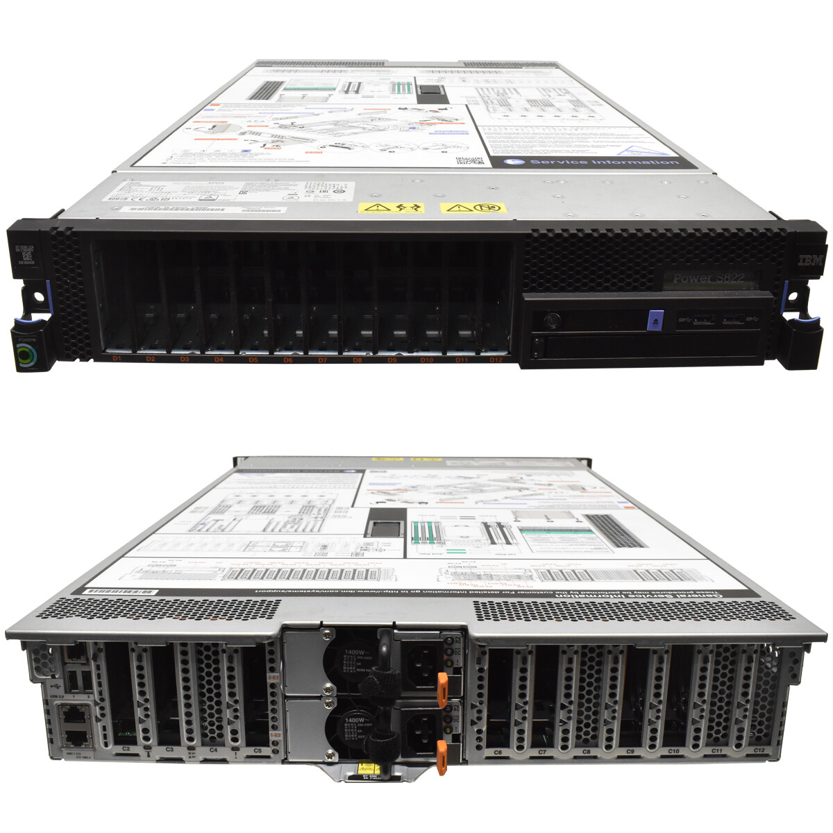 IBM Power S822 1x Power8 3.425Ghz 10-Core CPU 64GB RAM PC3 12x SFF 2.5