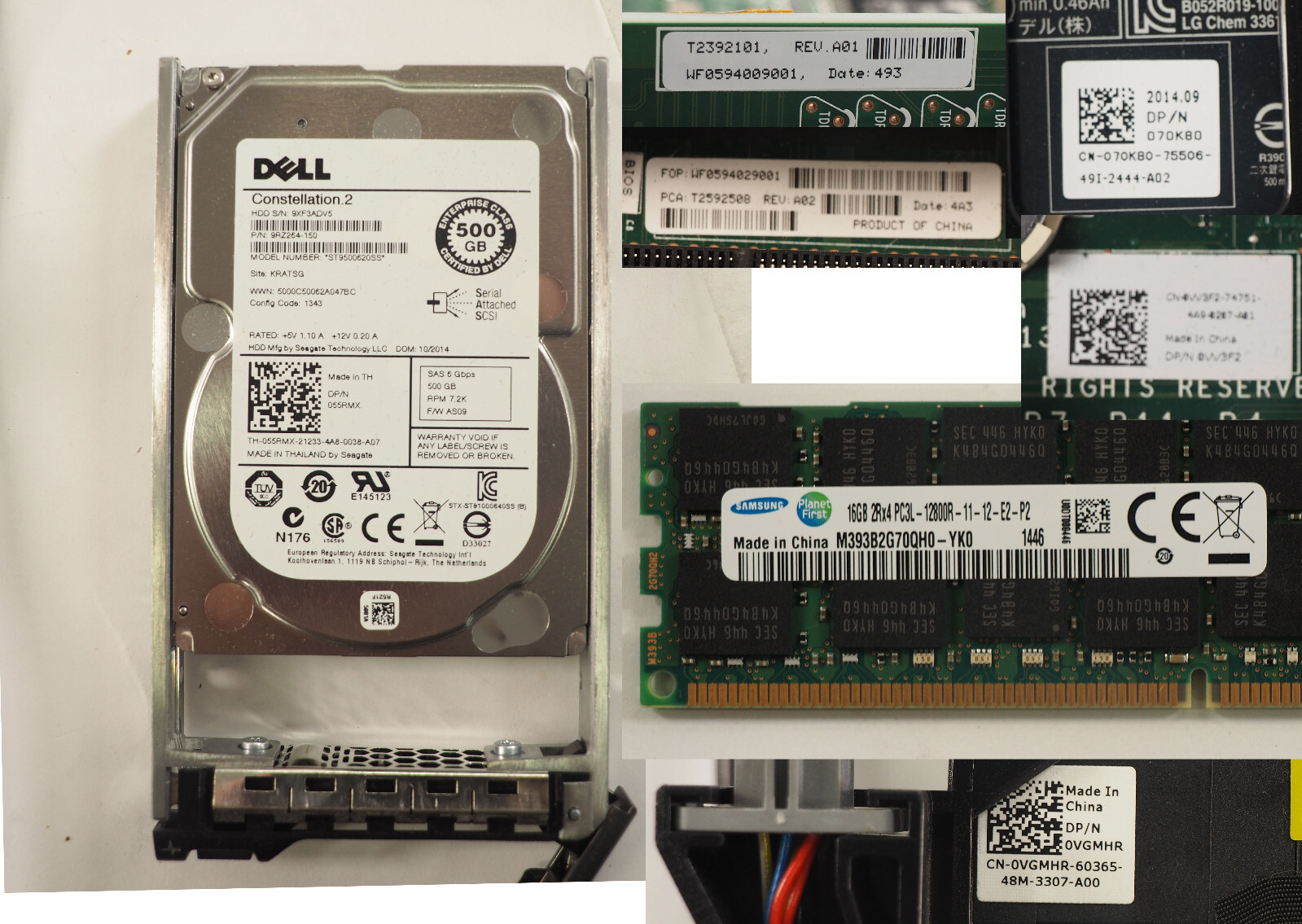 Dell PowerEdge R620 Xeon E5-2620 2.0GHz 32GB PC3-12800R x2 PSU x2 500GB HDDs