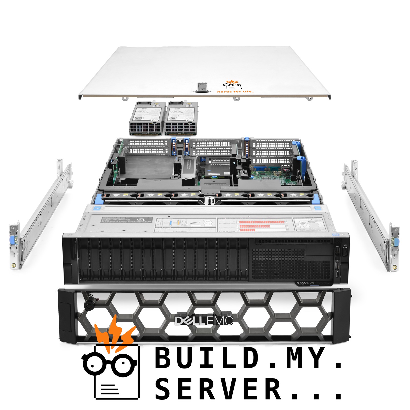 Dell PowerEdge R740 16-Bay SFF Server 2.10Ghz 52-Core 128GB RAM 7.7TB SSDs Rails