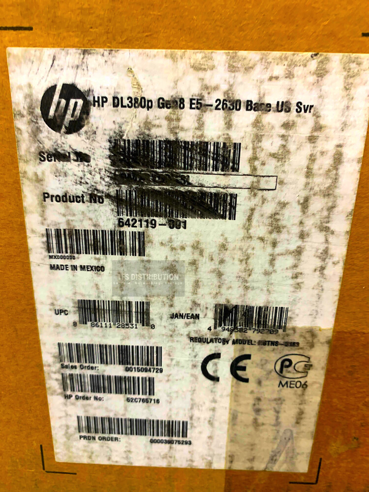 642119-001 I Open Box HP ProLiant DL380p G8 2U 460W SFF Base Server E5-2630 2.3