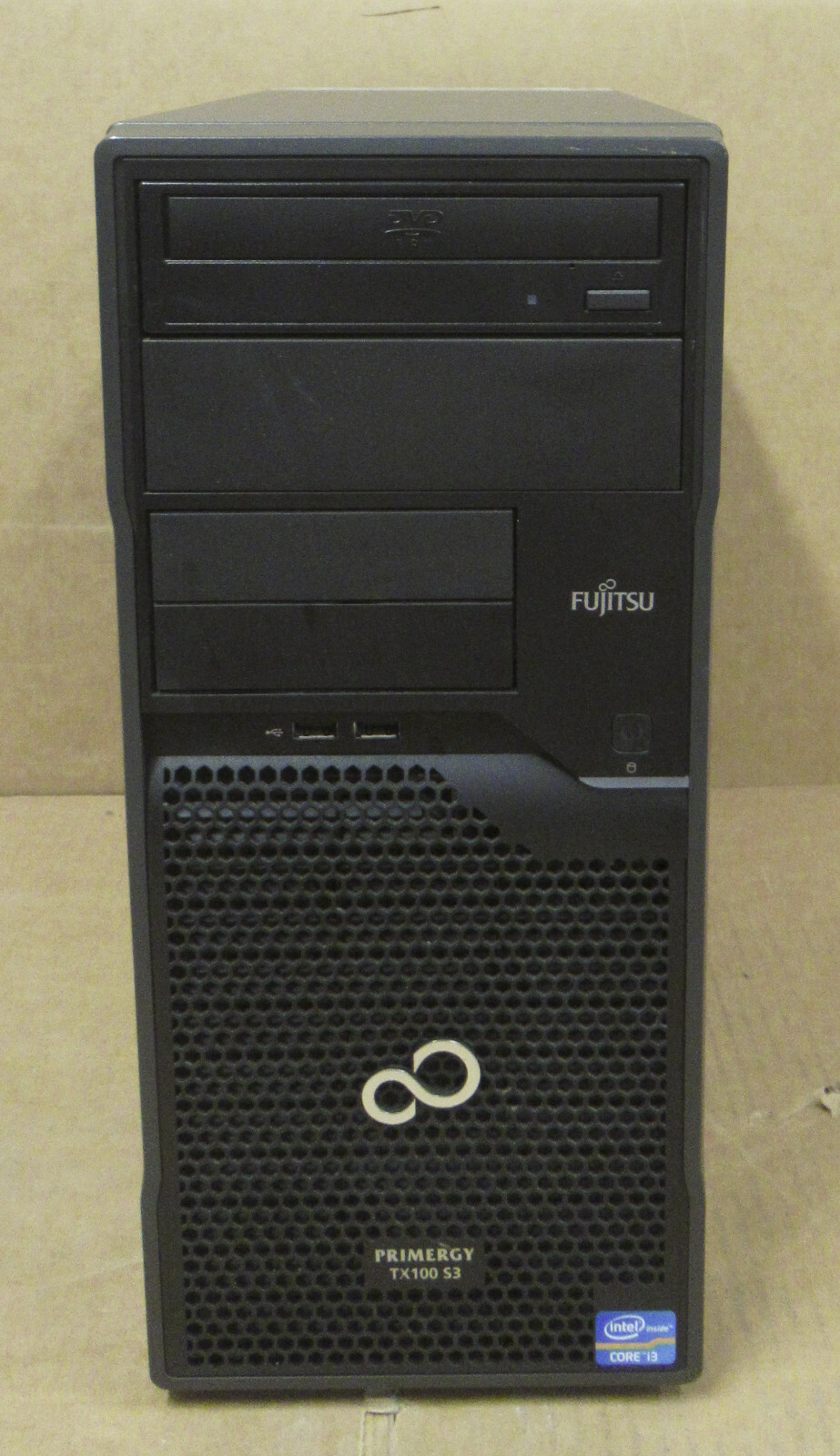 Fujitsu Primergy TX100 S3p Tower Server i3-3220 3.3GHz 2GB Ram 500GB HDD DVD ROM